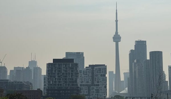 toronto skyline wildfire smoke
